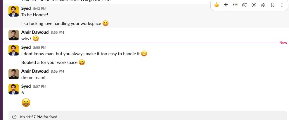 Client message about booked meetings