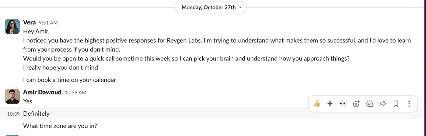Client message about booked meetings